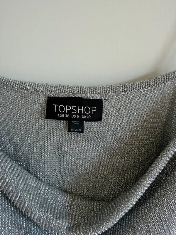 Topshop Silver Metallic Cowl Neck Cami Top