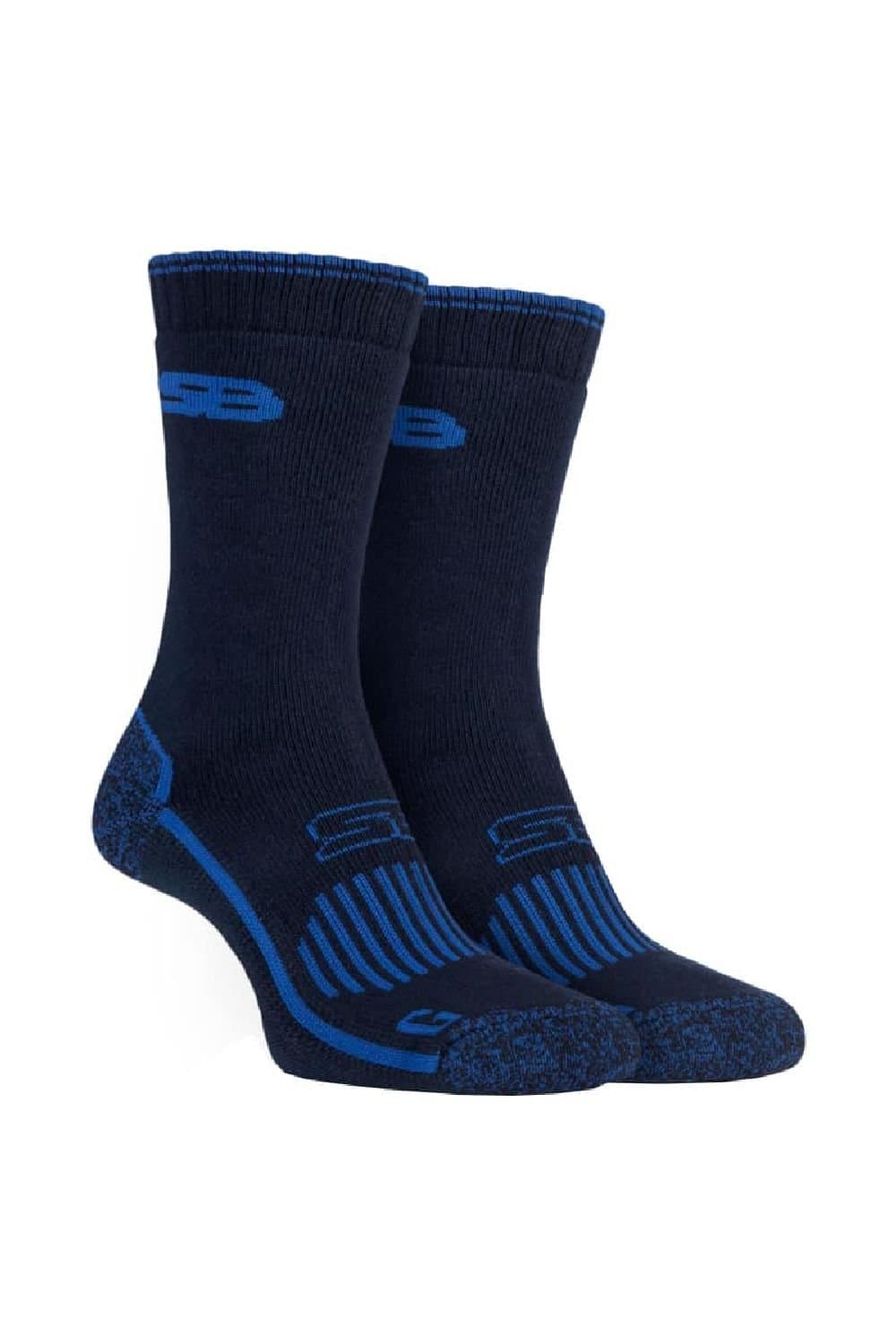 SOCKSHOP Storm Bloc SOCKSHOP Storm Bloc Men's 2 Pack Heavy Duty Reinforced Cotton Socks for Boots in Navy