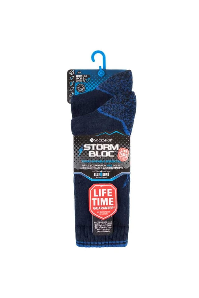 SOCKSHOP Storm Bloc SOCKSHOP Storm Bloc Men's 2 Pack Heavy Duty Reinforced Cotton Socks for Boots in Navy - 2