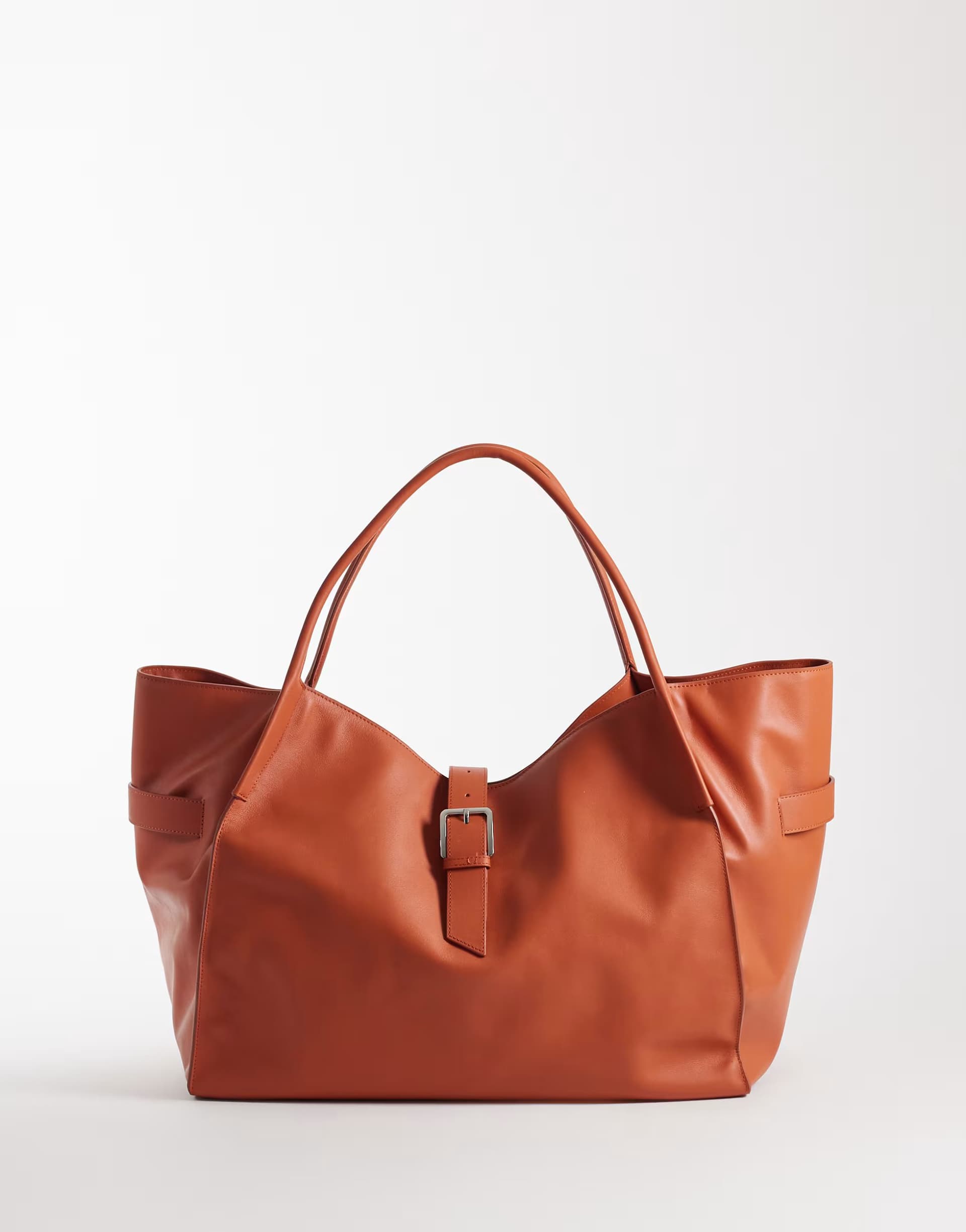 ASOS ASOS Orange 100% Leather Oversized City Bag