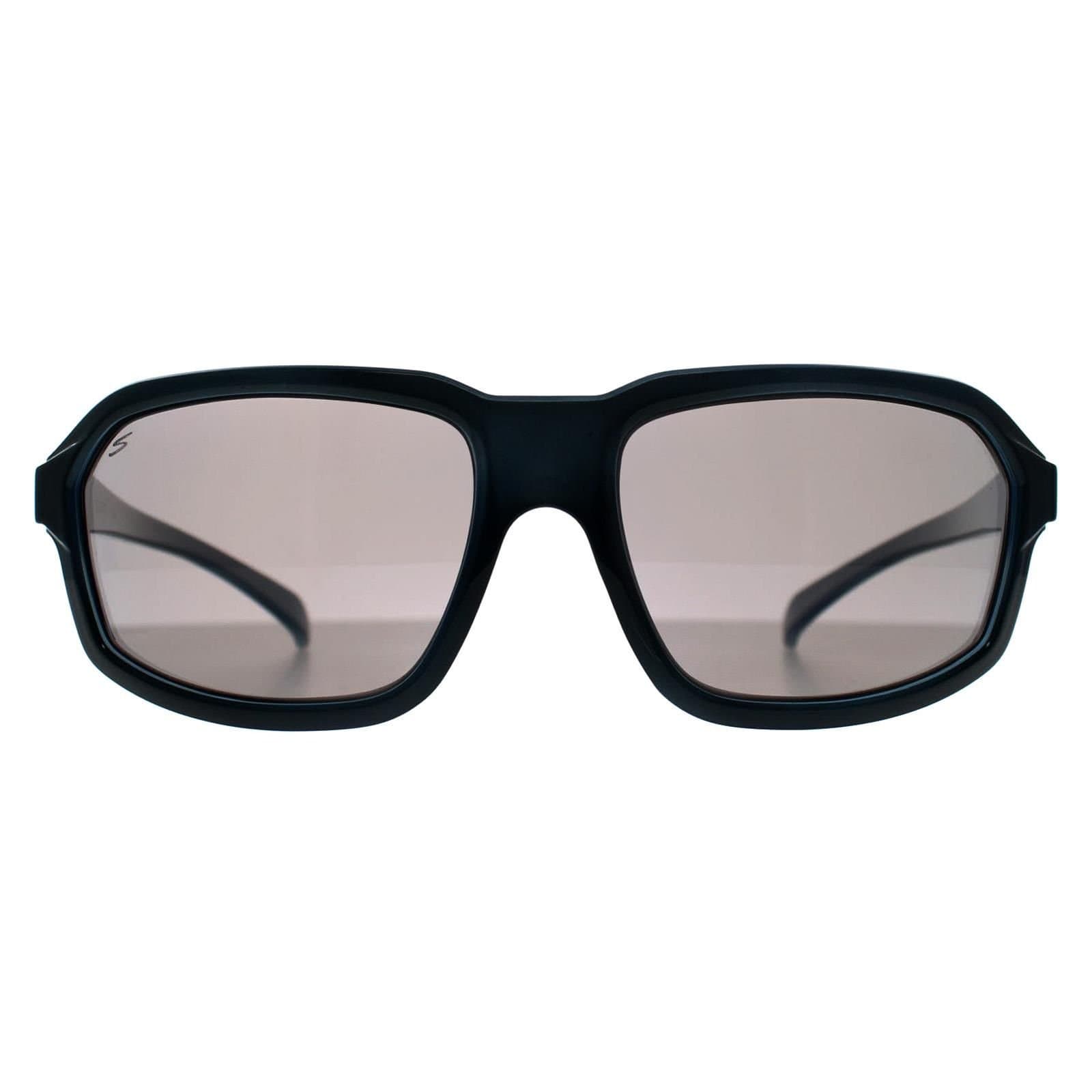 Serengeti Serengeti Men's Wrap Shiny Dark Blue Spray on Milky Blue Saturn Polarized Smoke Hext