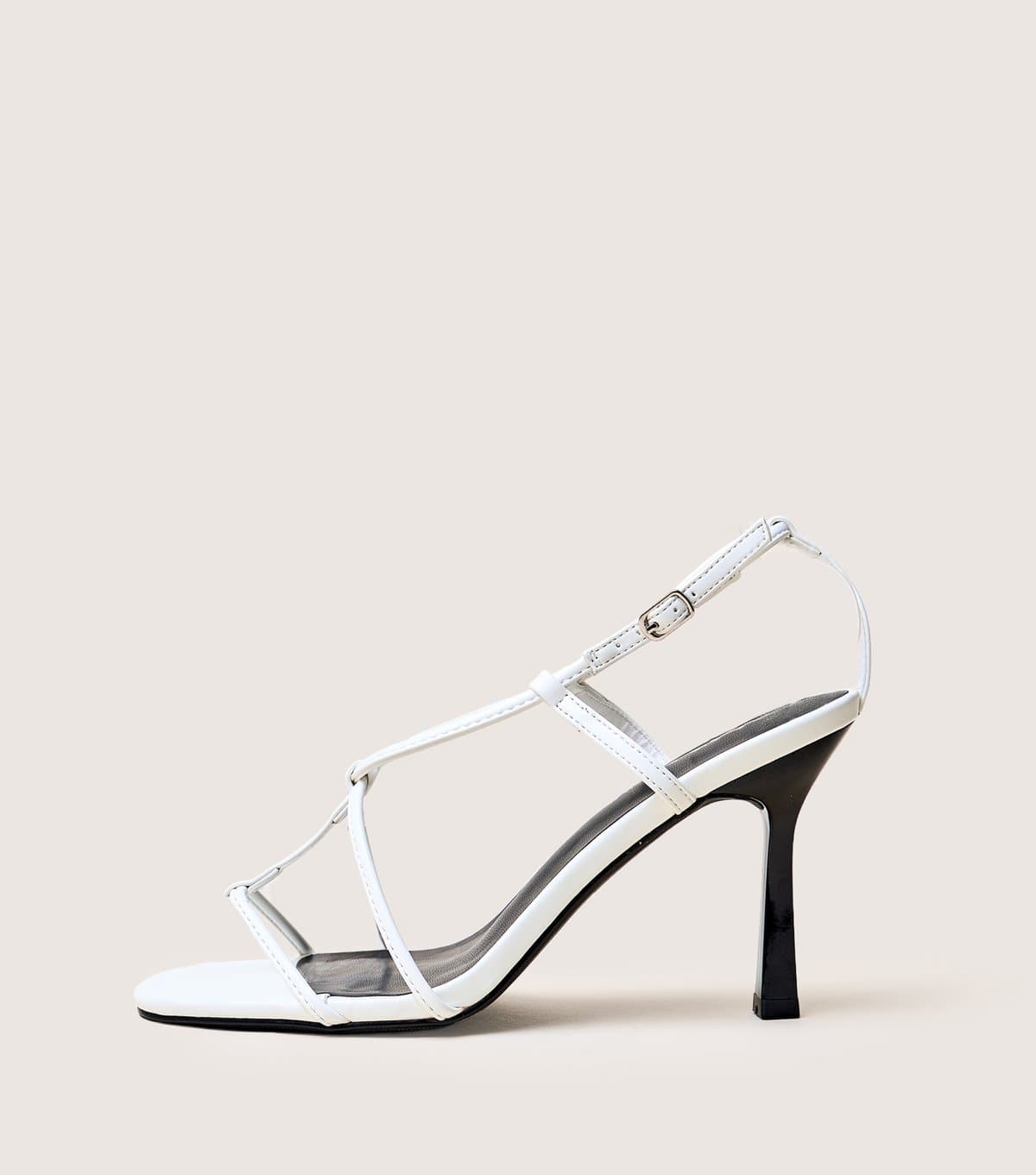 Public Desire Public Desire White Faux Leather Strappy Sandals