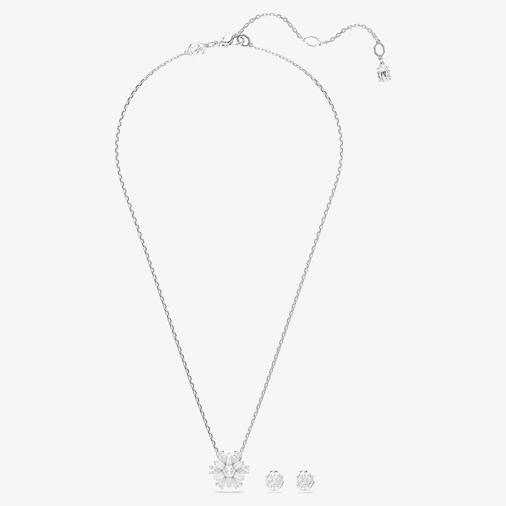 Swarovski Swarovski Women's Idyllia Snowflake Necklace & Earring Jewellery Set 5691486 in Silver - 2