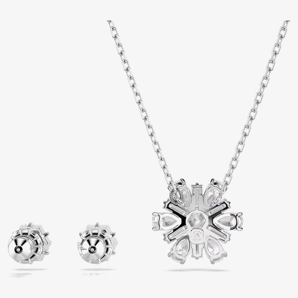 Swarovski Swarovski Women's Idyllia Snowflake Necklace & Earring Jewellery Set 5691486 in Silver - 4
