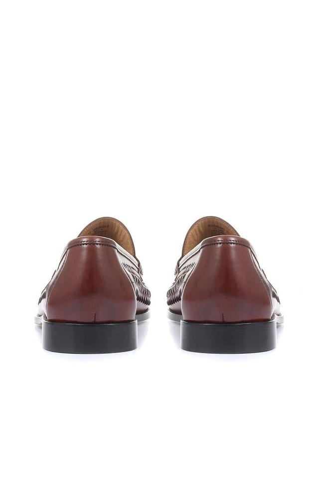 Jones Bootmaker Jones Bootmaker Men's Riverside Woven Leather Loafers in Brown - 3
