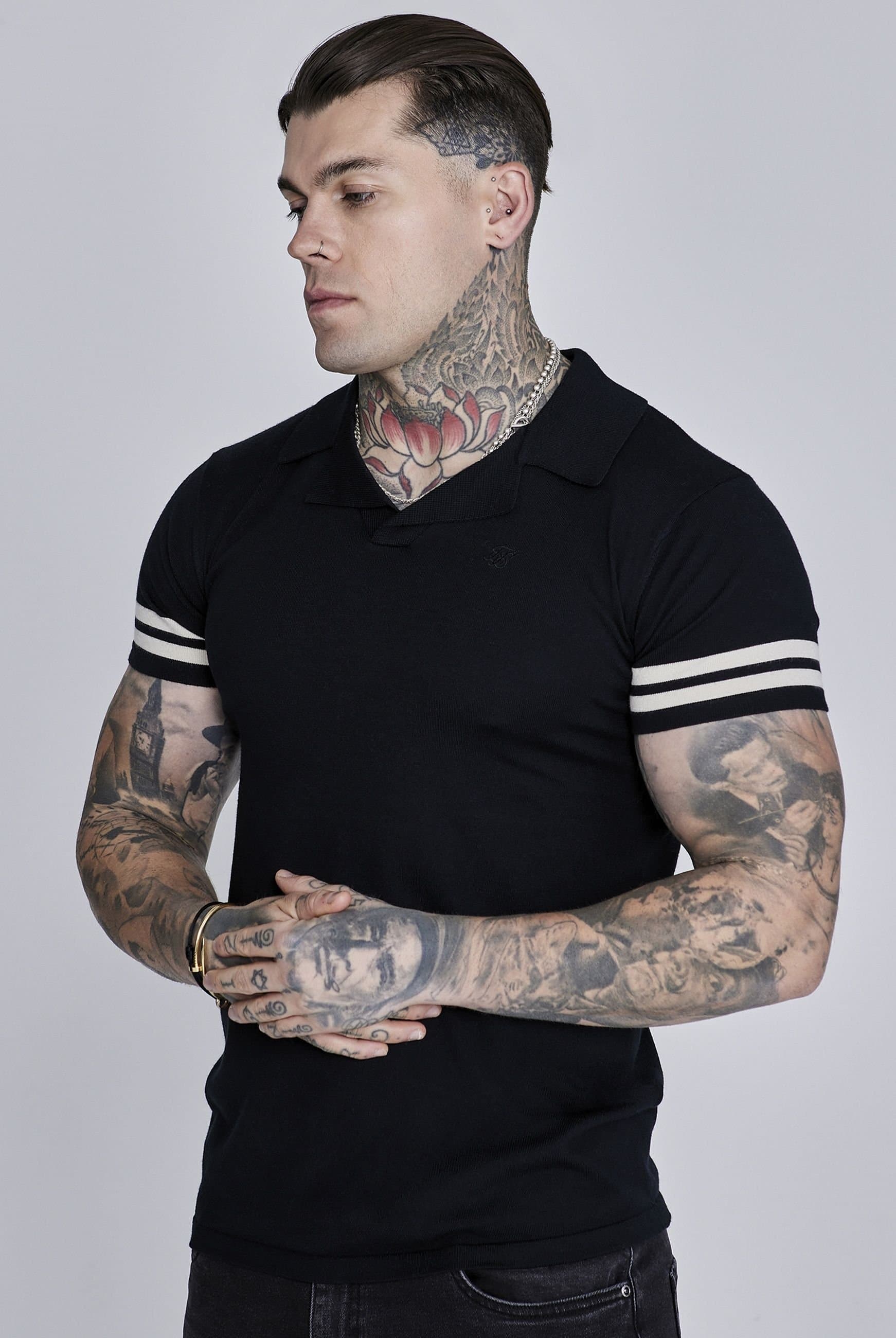 SikSilk SikSilk Men's Tournament Revere Polo in Black
