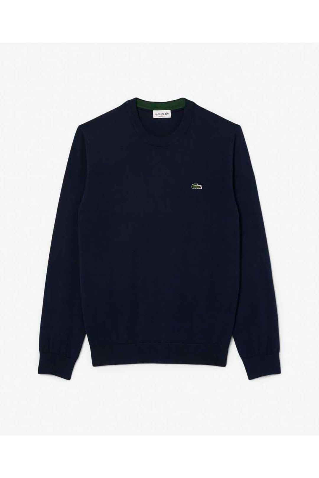 Lacoste Men's Navy Crew Neck Knit Jumper