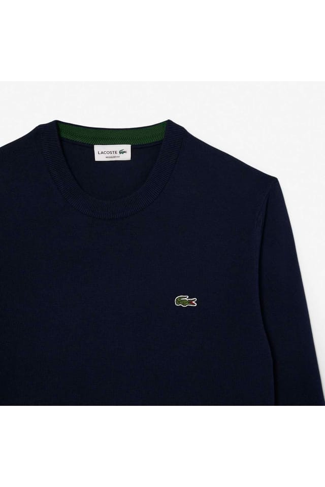 Lacoste Lacoste Men's Crew Neck Knit Jumper Navy - 2
