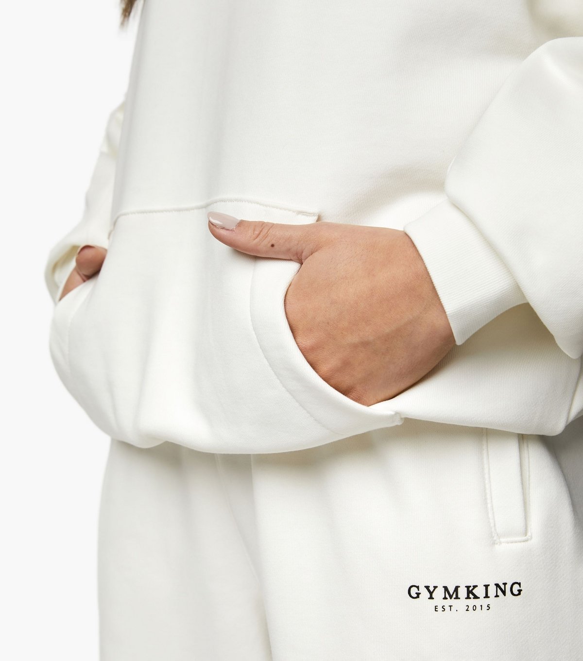 Gym King Women's Cream Relaxed Pullover Logo Hoodie Gym King New Look - 4