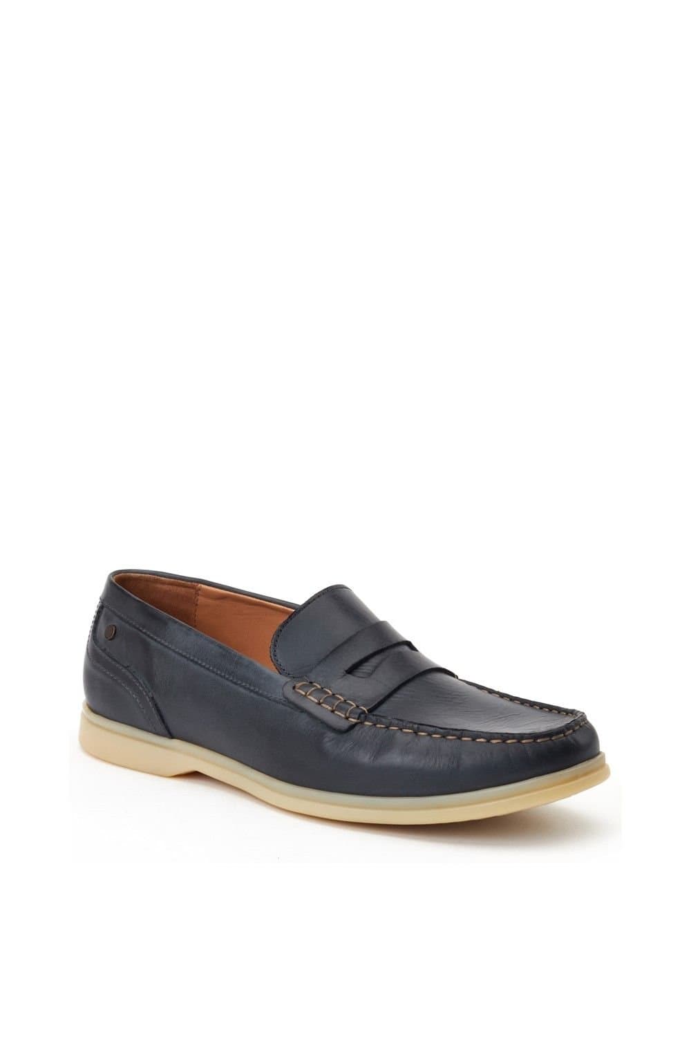 Base London Base London Men's Navy Nubuck Penny Loafer