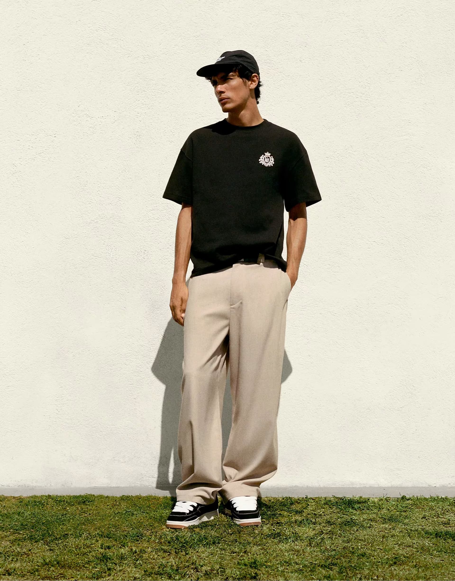 ASOS Pull&Bear Darted tailored trousers in ochre