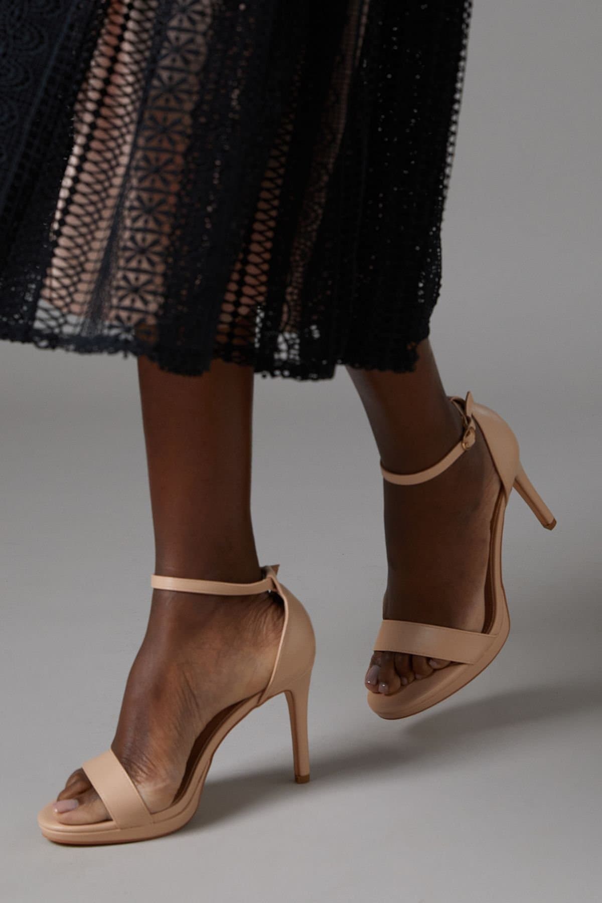 Coast Coast Blush Faux Leather Platform High Heeled Sandals