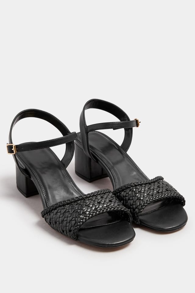 Long Tall Sally Long Tall Sally Women's Woven Strap Block Heels in Black - 2