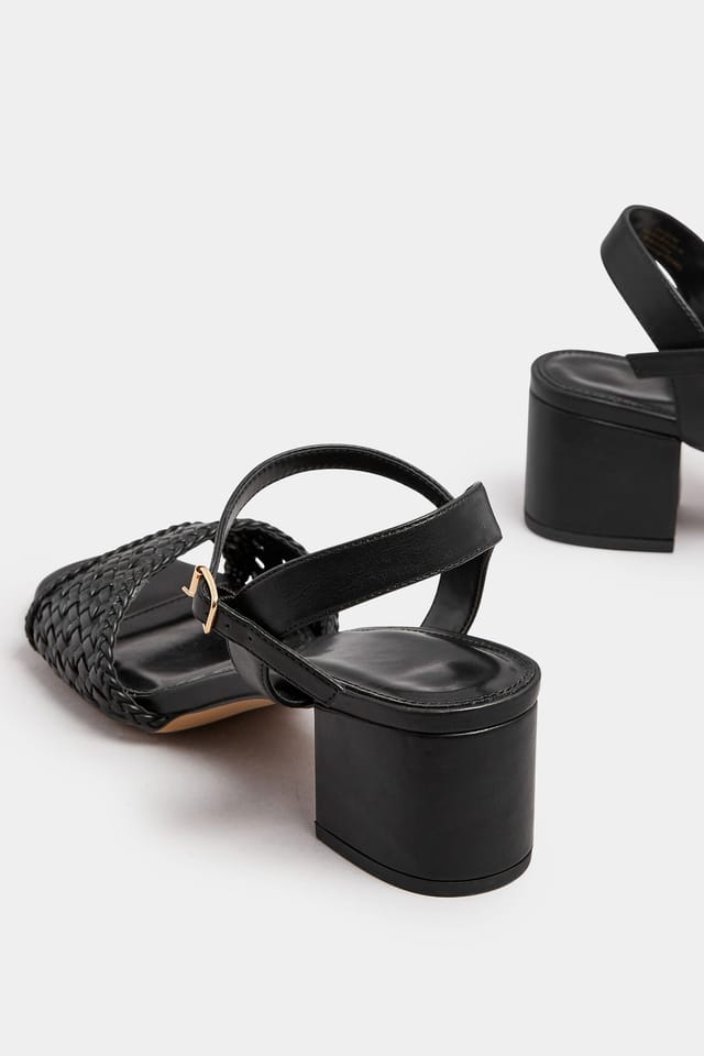 Long Tall Sally Long Tall Sally Women's Woven Strap Block Heels in Black - 3