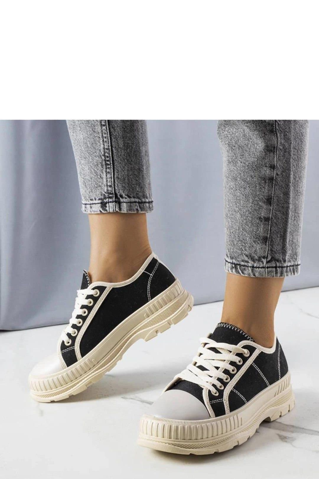 Love Lace Love Lace Women's Nichole Platform Sneakers with Textured Upper & Rubber Toe in Black