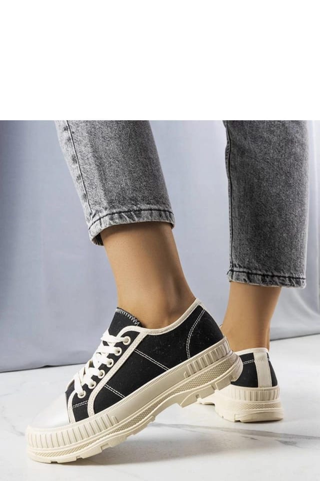 Love Lace Love Lace Women's Nichole Platform Sneakers with Textured Upper & Rubber Toe in Black - 3
