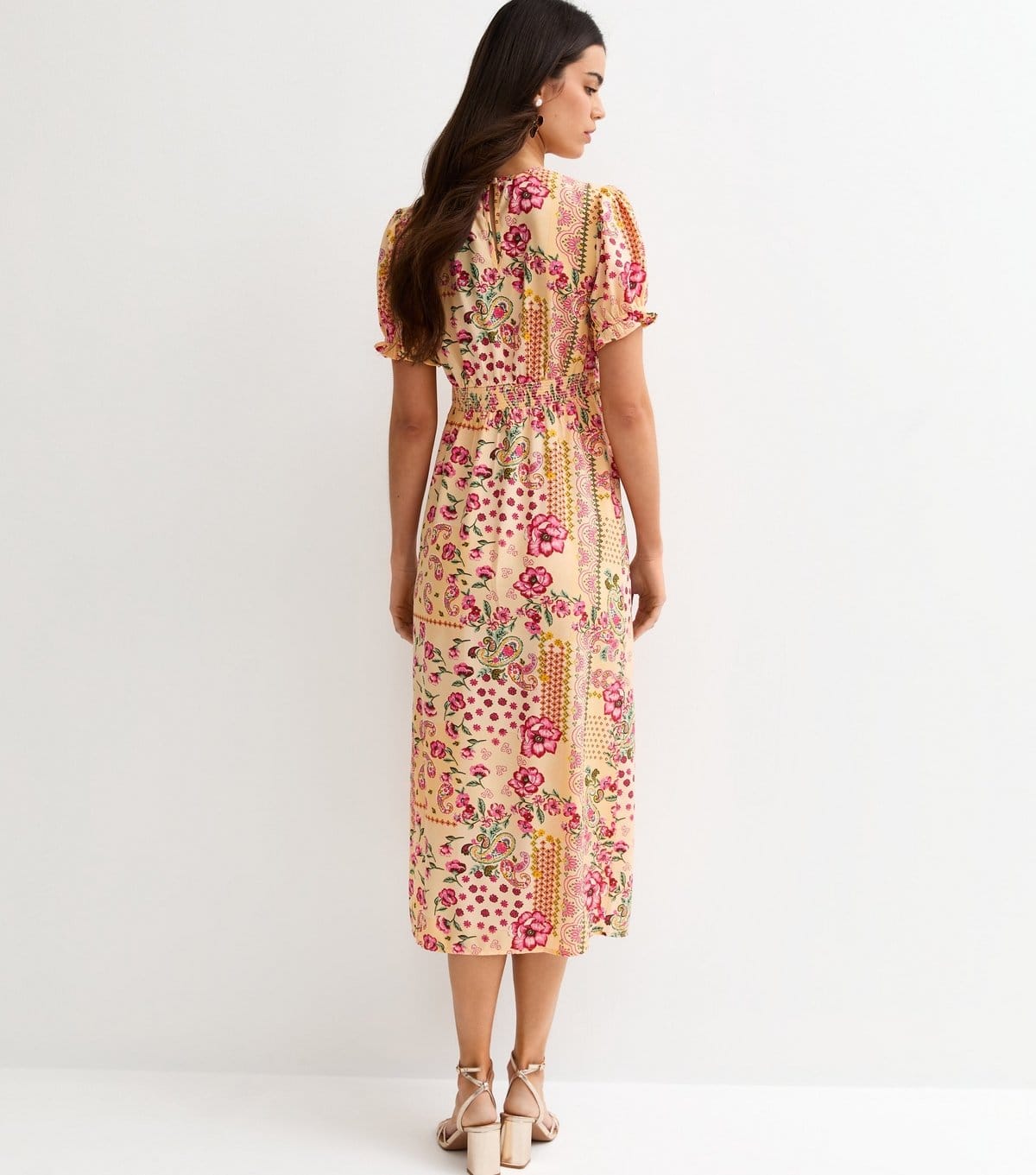 New Look Women's Yellow Floral Short Sleeve Midi Dress New Look - 4