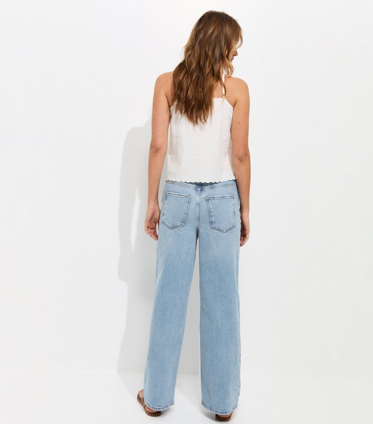 New Look Women's Light Blue Adalae Stretch Denim Wide Leg Jeans New Look - 4