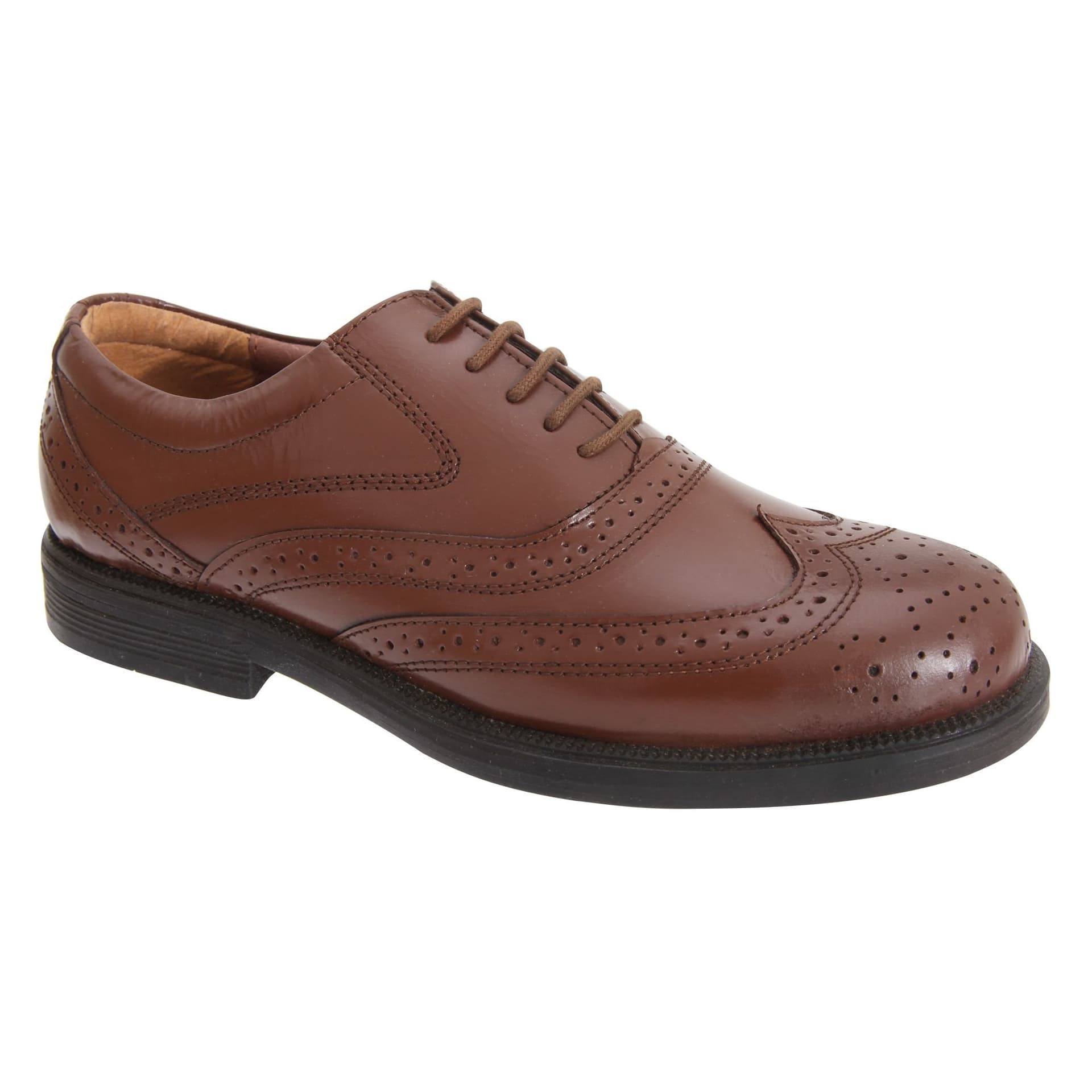 Scimitar Scimitar Brown Leather Wing Cap Brogue Oxford Shoes