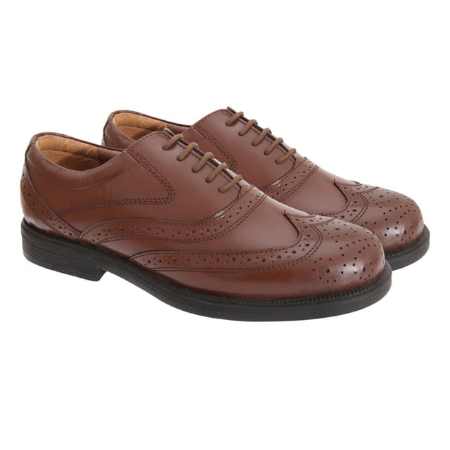 Scimitar Scimitar Men's Wing Cap Brogue Oxford Shoes in Brown - 2