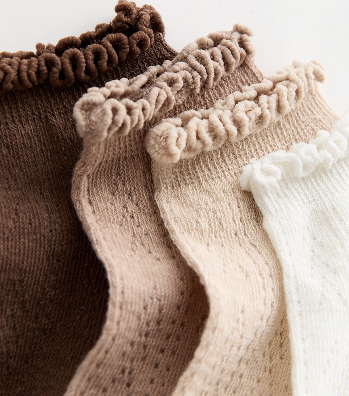 New Look Pack of 4 Multicoloured Pointelle Frill Trim Socks New Look - 2