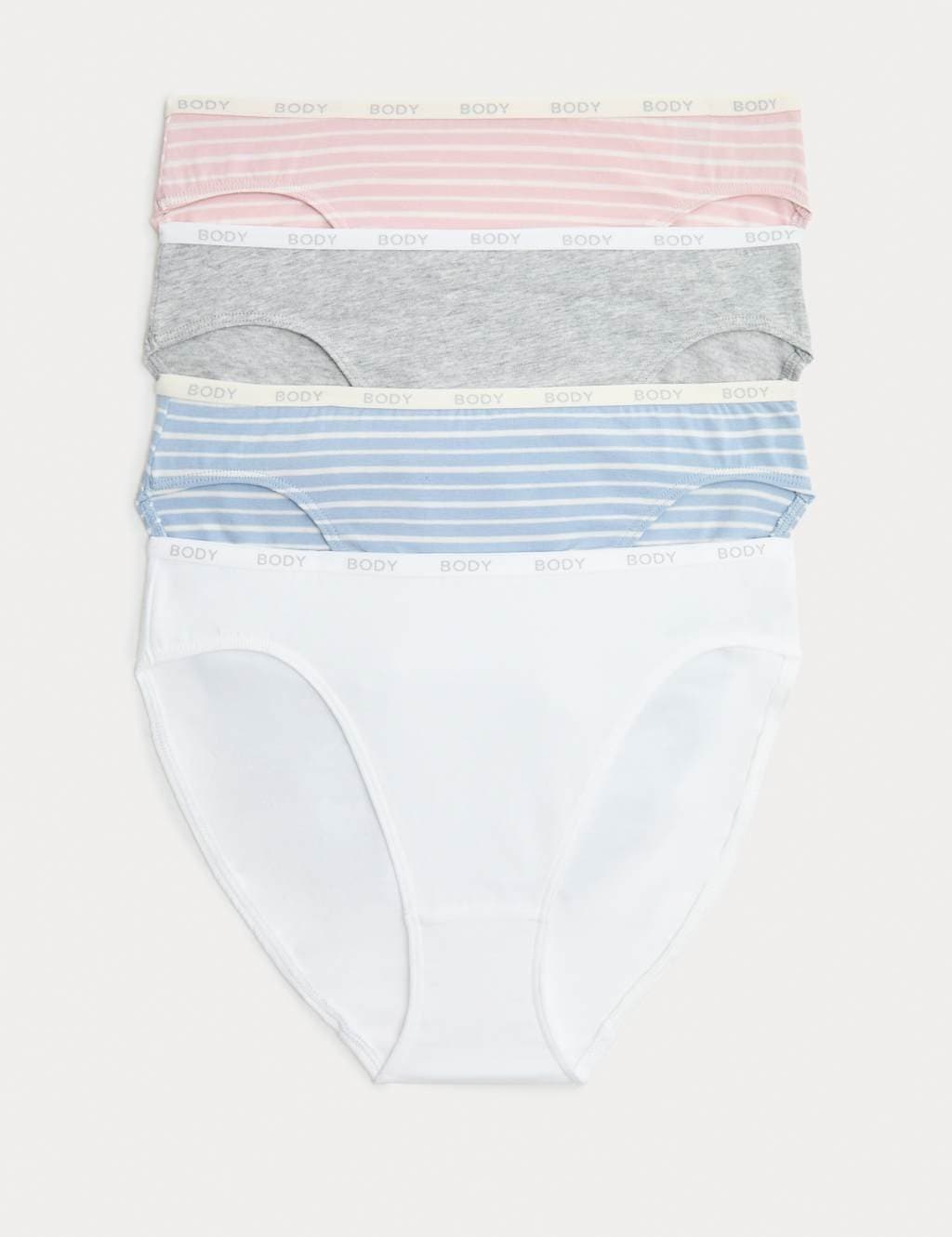 Marks & Spencer M&S 4pk Cotton Rich Bikini Knickers Light Blue Mix