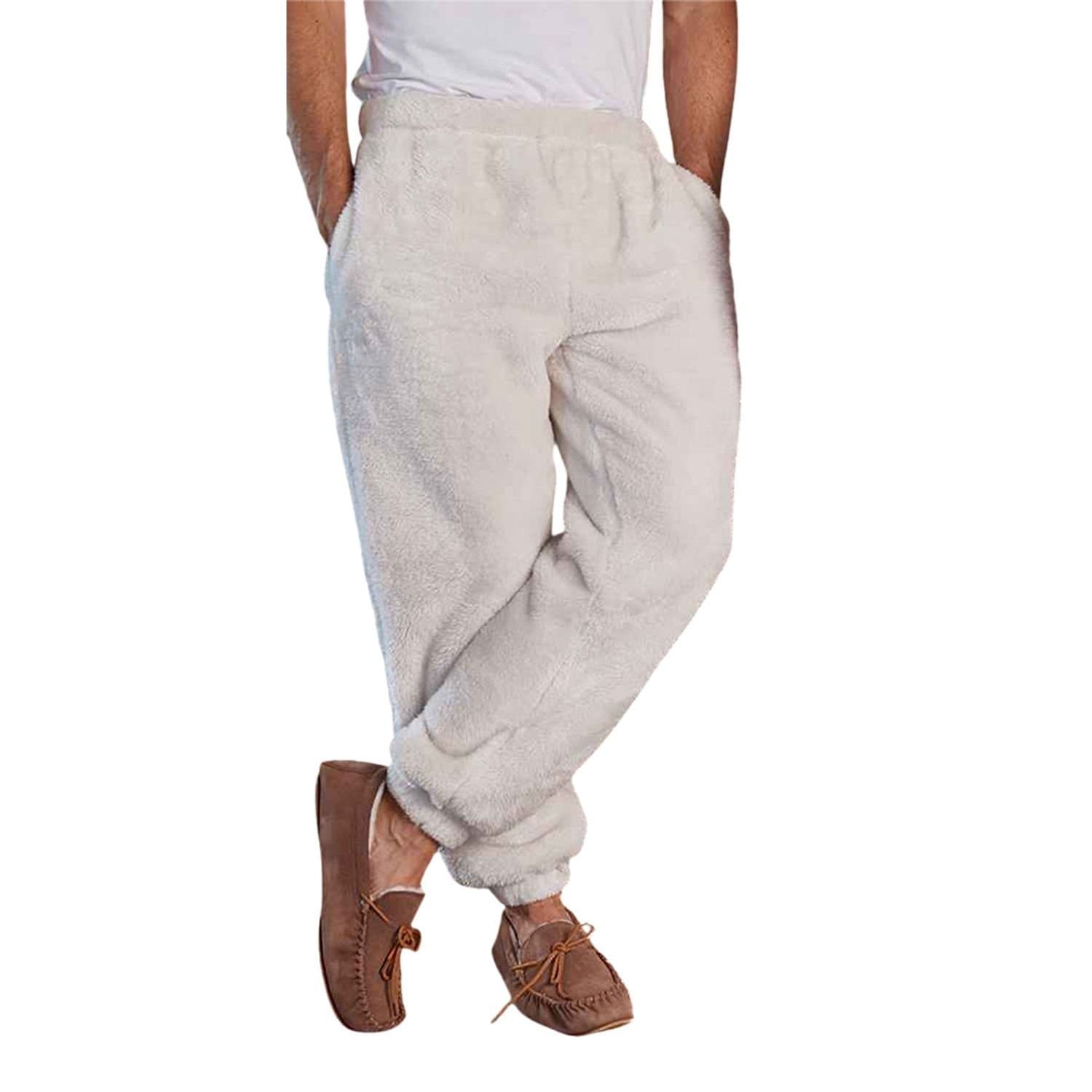 Brand Lab Brand Lab Men's Fluffy Fleece Jogging Bottoms in Natural