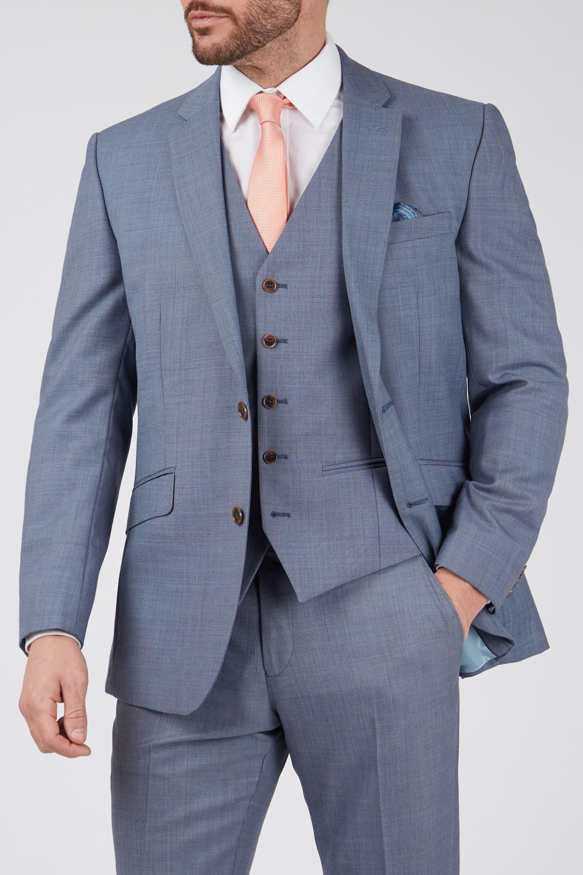 Scott Scott Men's Sharkskin Regular Fit Jacket in Blue