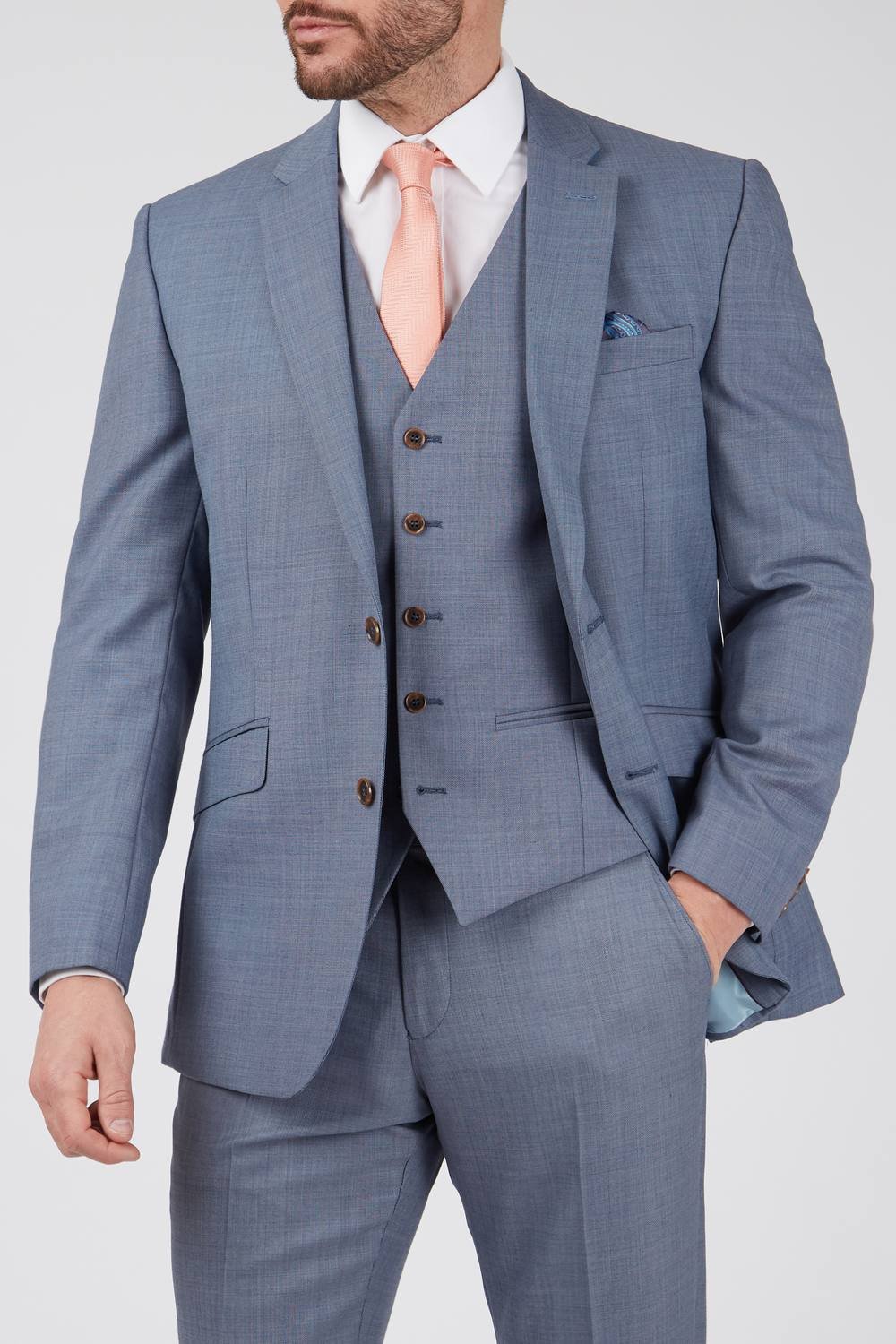 Scott Scott Men's Sharkskin Regular Fit Jacket in Blue - 2