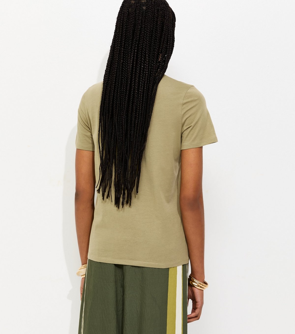 New Look Women's Light Khaki Cotton Crew Neck T-Shirt New Look - 4