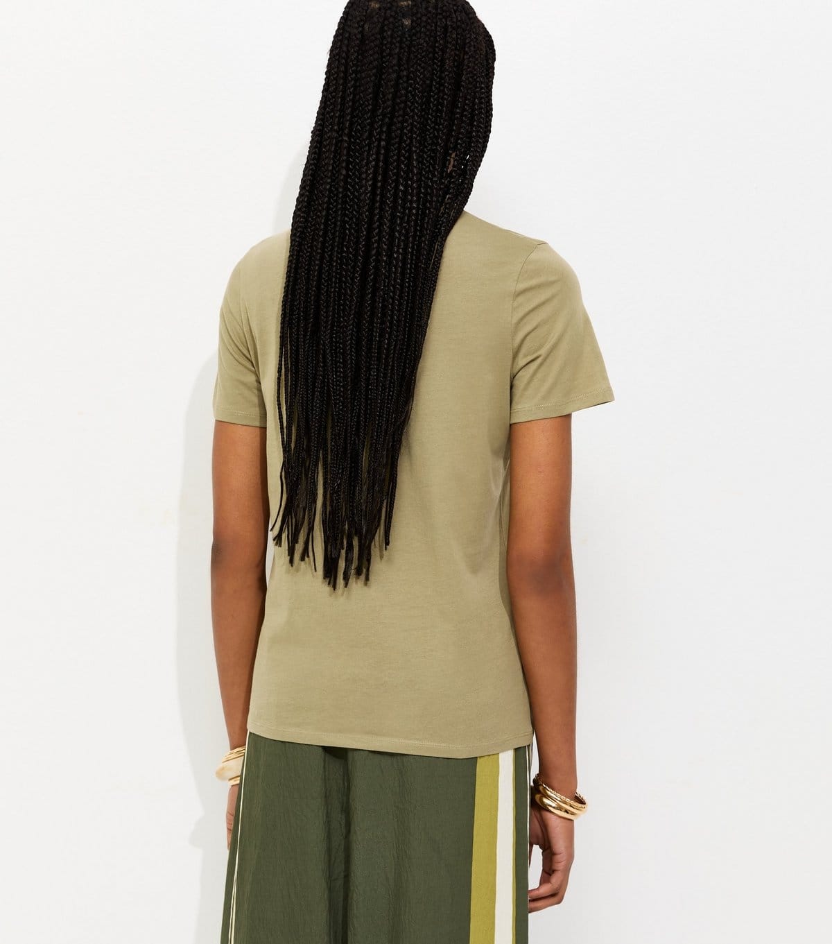 New Look Women's Light Khaki Cotton Crew Neck T-Shirt New Look - 4
