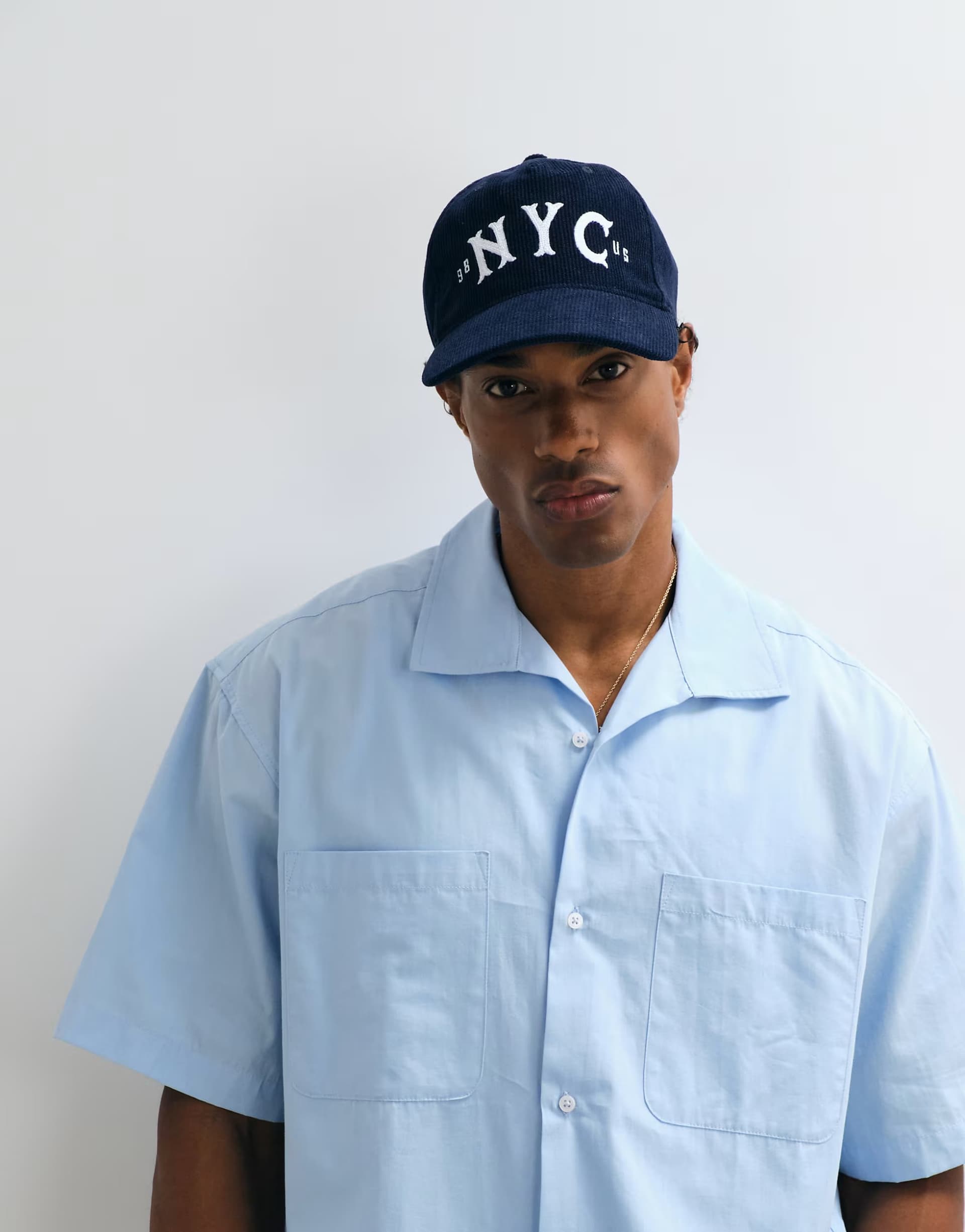 ASOS ASOS DESIGN boxy poplin shirt in light blue with revere collar