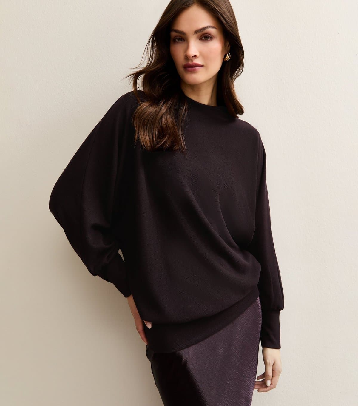 New Look Women's Tall Dark Purple Batwing Jumper New Look