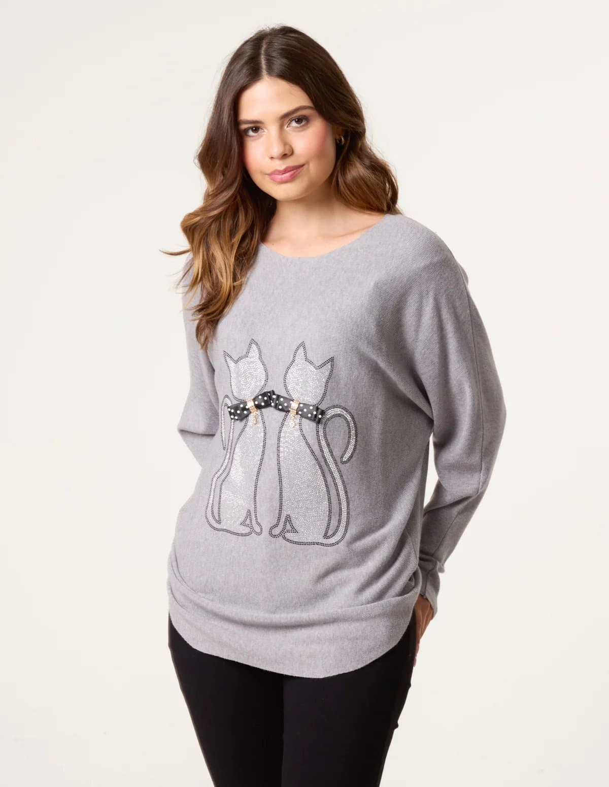 Blue Vanilla Embellished Cat Jumper
