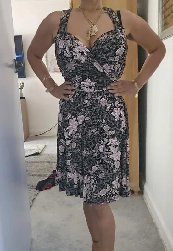 Pour Moi Skater dress causal coffee date sundress office workwear