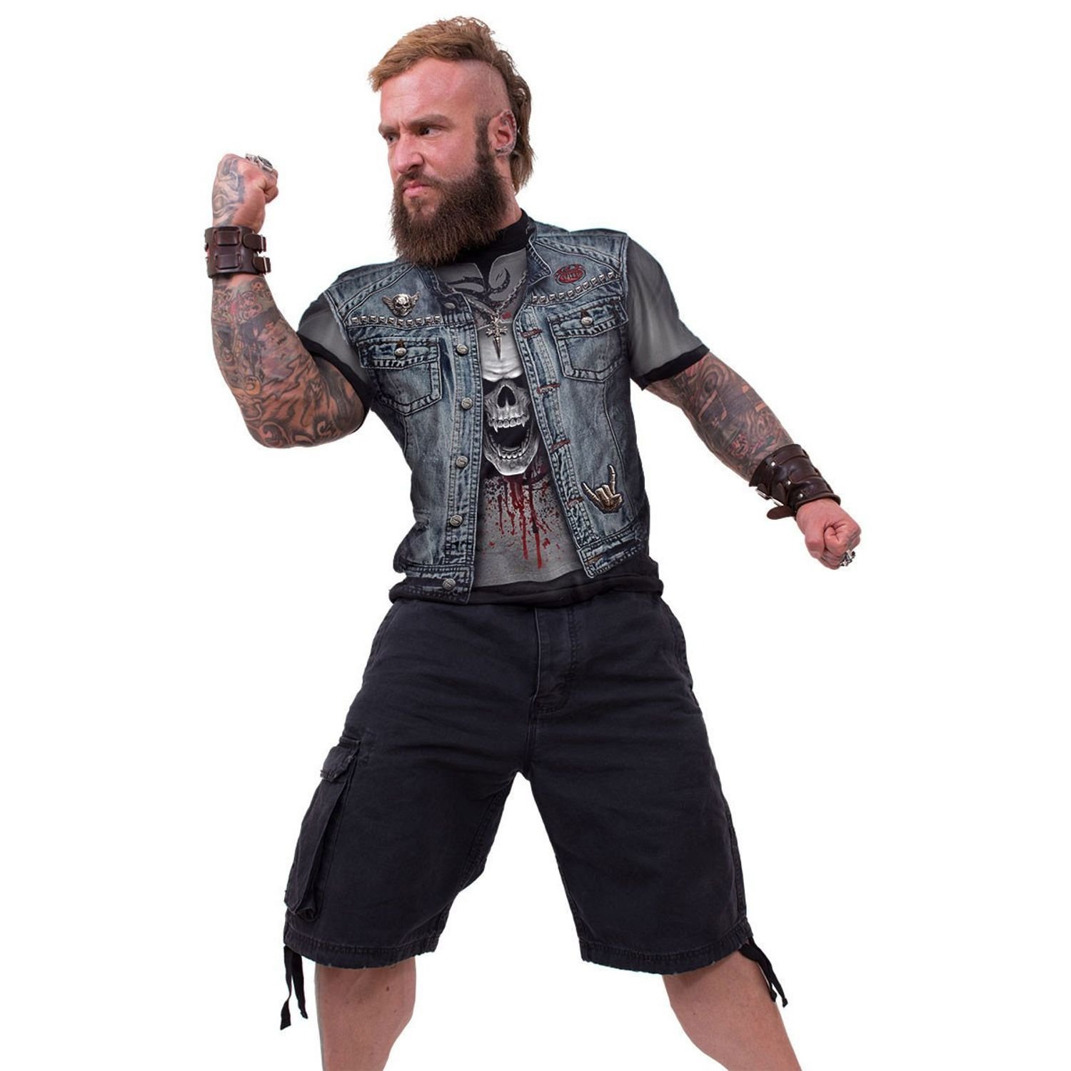 Spiral Direct Spiral Direct Men's Thrash Metal All-Over Print T-Shirt in Black - 3