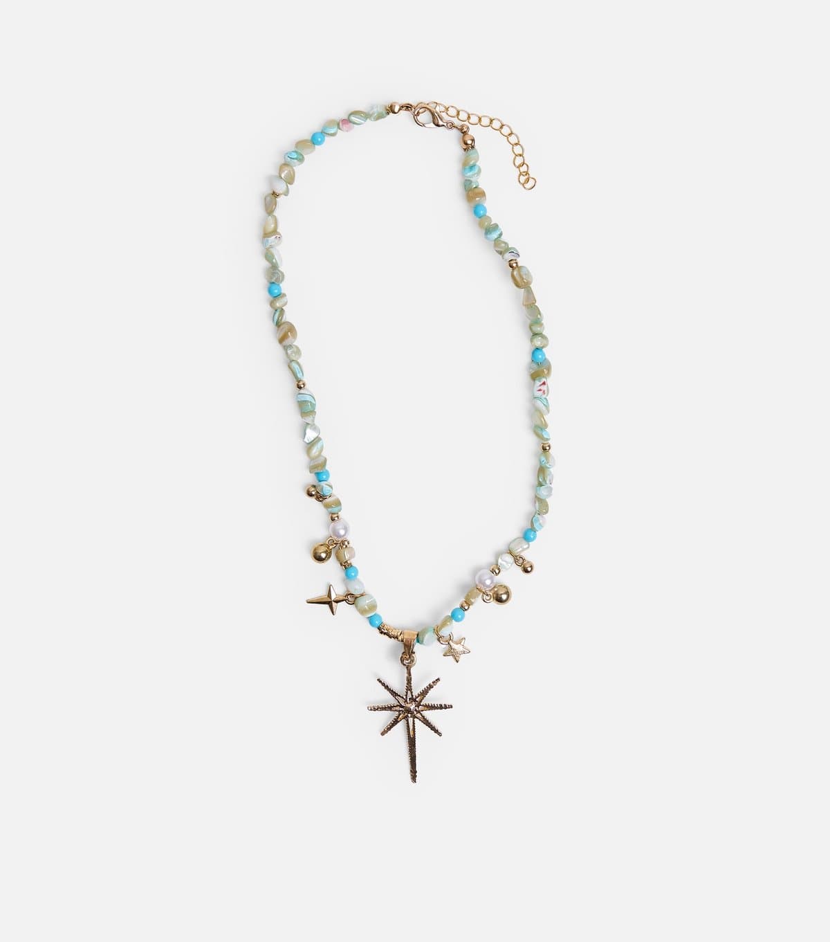 Public Desire Public Desire Gold-Tone Turquoise Beaded Star Pendant Necklace
