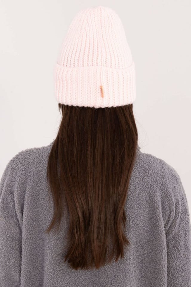 Love Lace Love Lace Women's Soft Acrylic Beanie Cap with Fashion Patch & Wide Fold Comfort Fit in Pink - 3