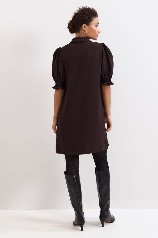 Phase Eight Phase Eight Women's Candice Scallop Detail Shirt Dress in Dark Brown - 3