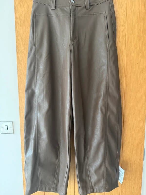 ASOS Design ASOS Faux Leather Barrel Trousers