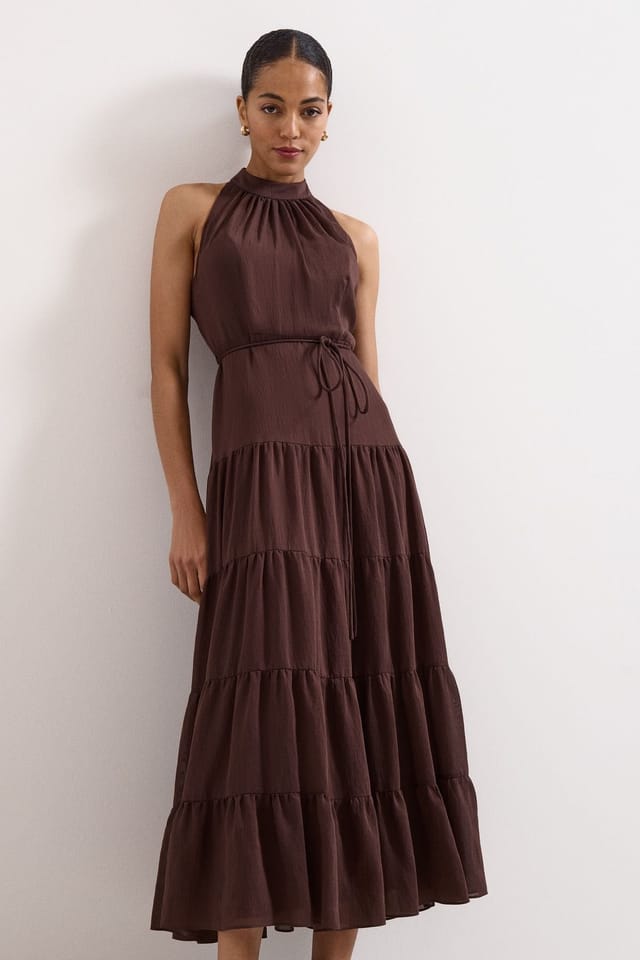 Phase Eight Phase Eight Women's Petite Nita Maxi Dress in Chocolate - 3