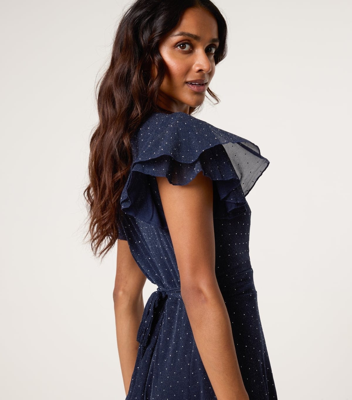 Blue Vanilla Women's Navy Diamanté Wrap Mini Dress Blue Vanilla New Look - 4