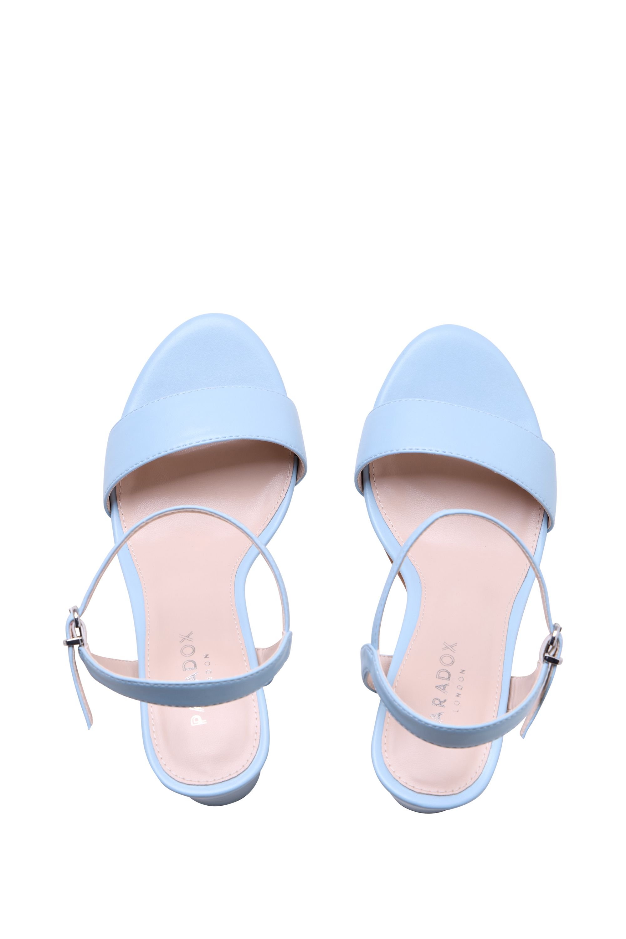 Paradox London Paradox London Women's Harmonia' Block Heel Ankle Strap Sandal in Baby Blue - 3