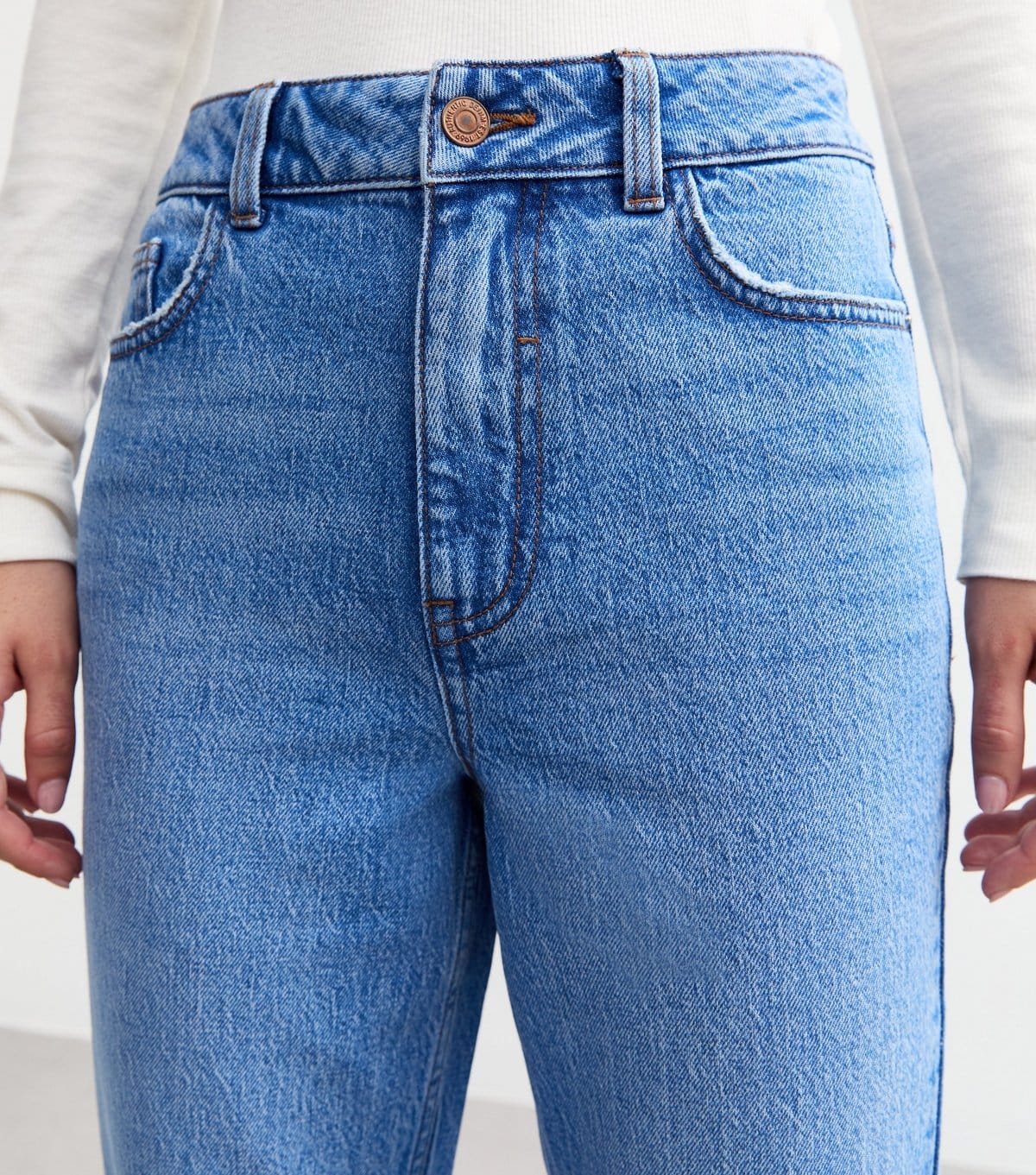 New Look Women's Blue Slim Fit Denim Mom Jeans New Look - 4