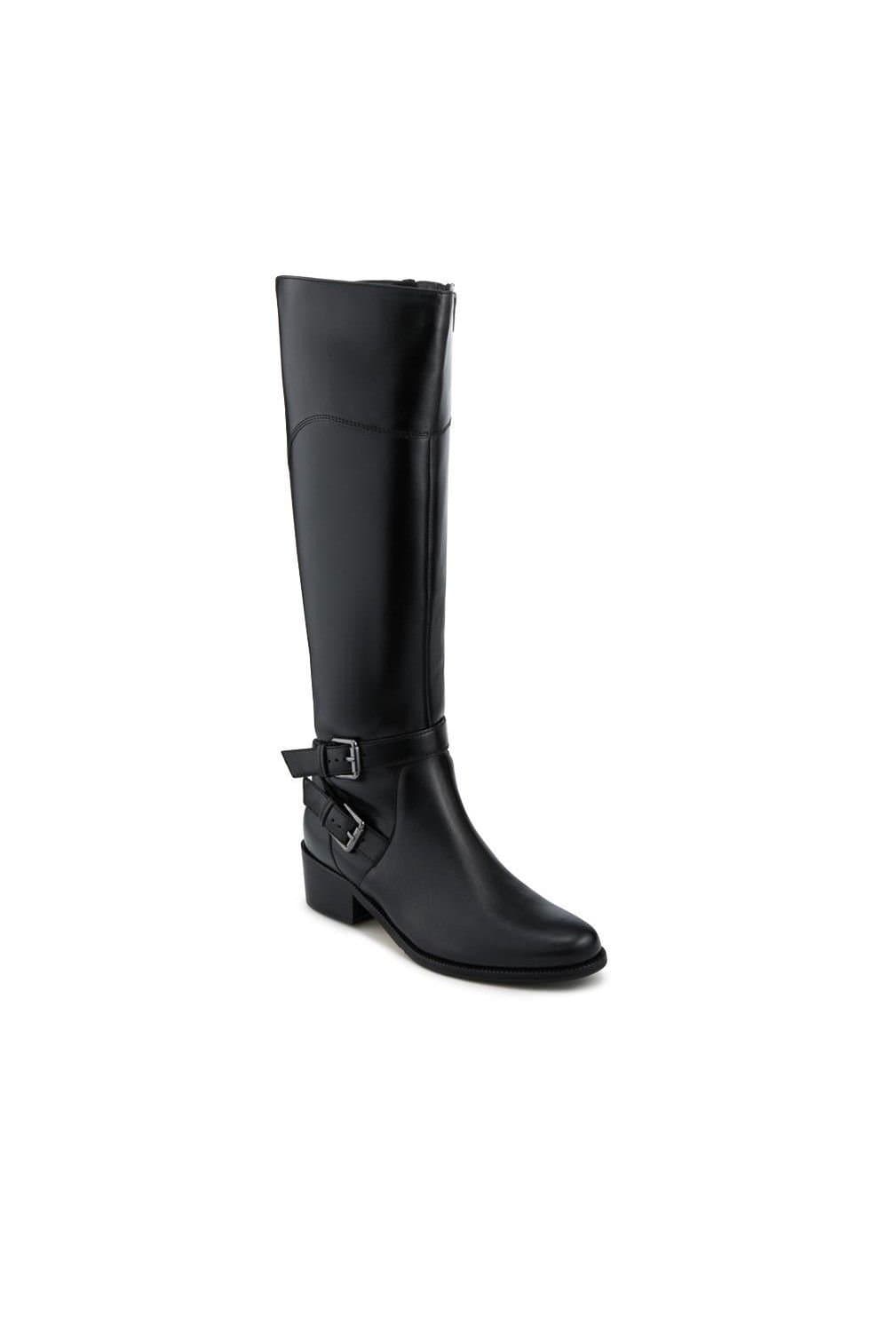 Jones Bootmaker Jones Bootmaker Women's Phoebe Slim Calf-Fit Leather Long Boots in Black