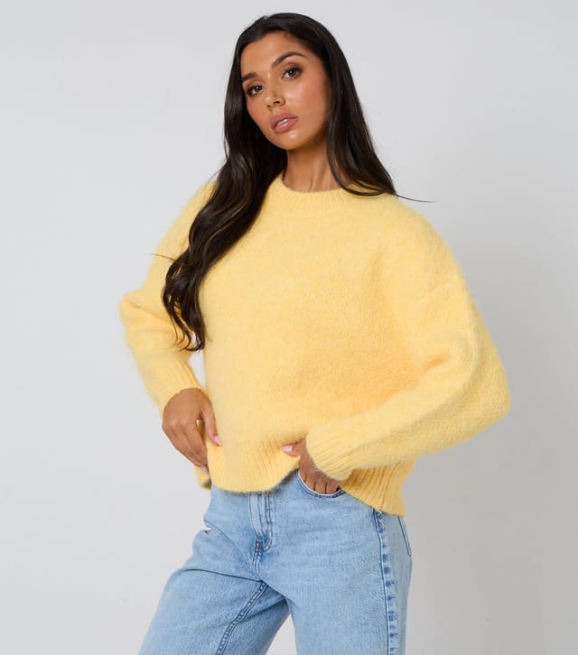 Urban Bliss Women's Light Yellow Brushed Knit Relaxed Jumper Urban Bliss New Look - 2