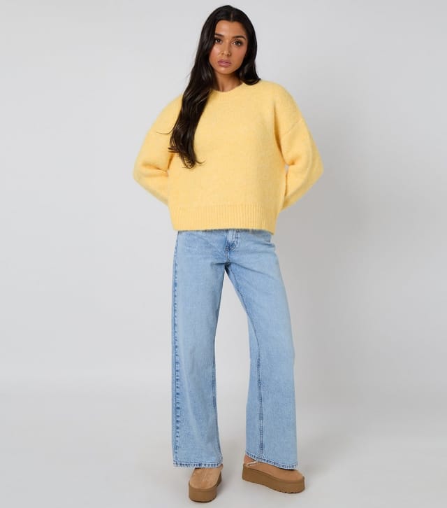 Urban Bliss Women's Light Yellow Brushed Knit Relaxed Jumper Urban Bliss New Look - 3