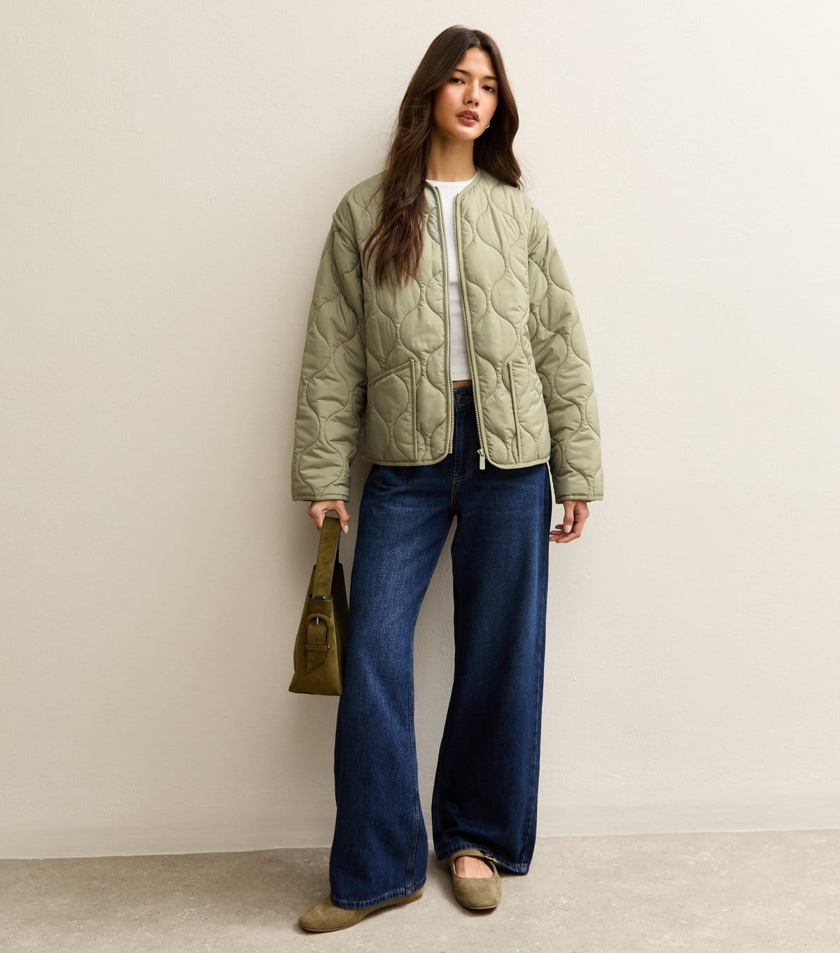 New Look Women's Light Khaki Quilted Padded Jacket New Look - 4