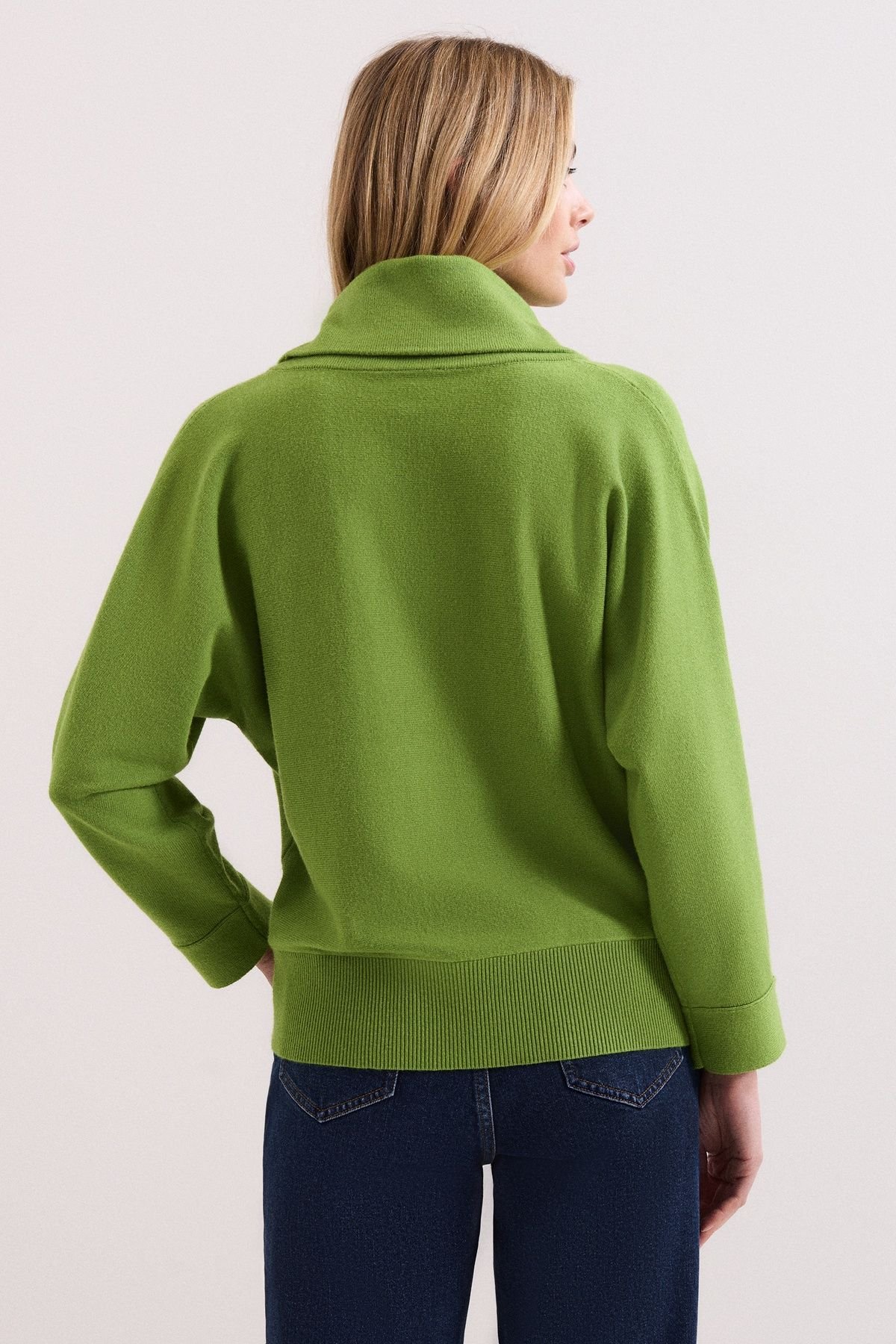 Phase Eight Phase Eight Women's Ribbed Detailing Rosalie Cowl Jumper in Lime - 3