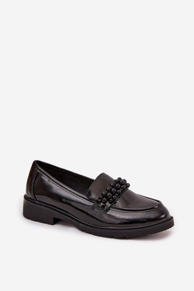 Love Lace Love Lace Women's Beaded Strap Patent Loafer Moccasin with Comfort Insole All Day in Black - 2